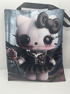 Sanrio Gothic Kitty Tote Bag – Black, Pink & White